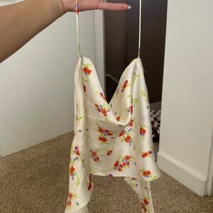 Zara Cropped Cowl Neck Top